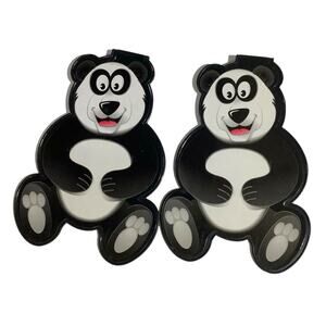 2-PK Fun-n-Nuf Panda Clip-Over-The-Page Bookmarks, NIP